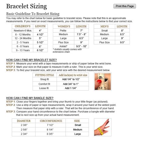 tiffany and co bracelet size chart.